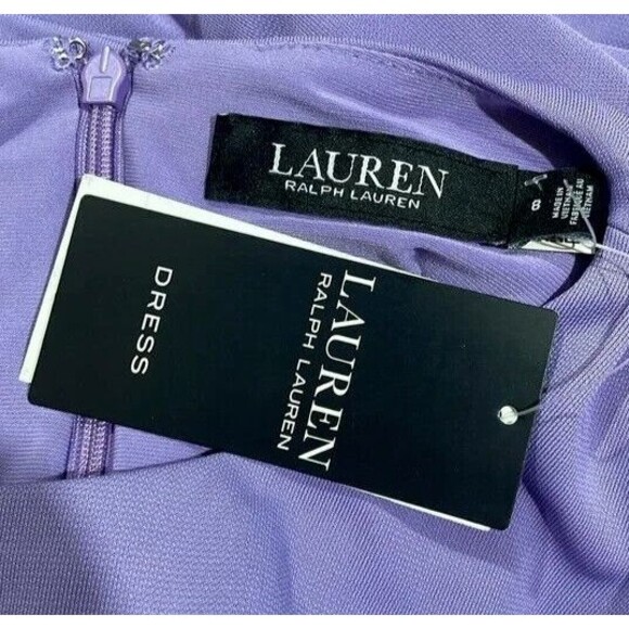 Lauren Ralph Lauren Stretch Crew Neck 3/4 Sleeve Dress in Wisteria size … - Picture 8 of 9